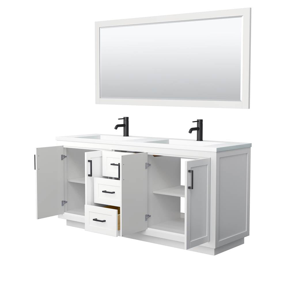 Miranda 72 Inch Double Bathroom Vanity in White
