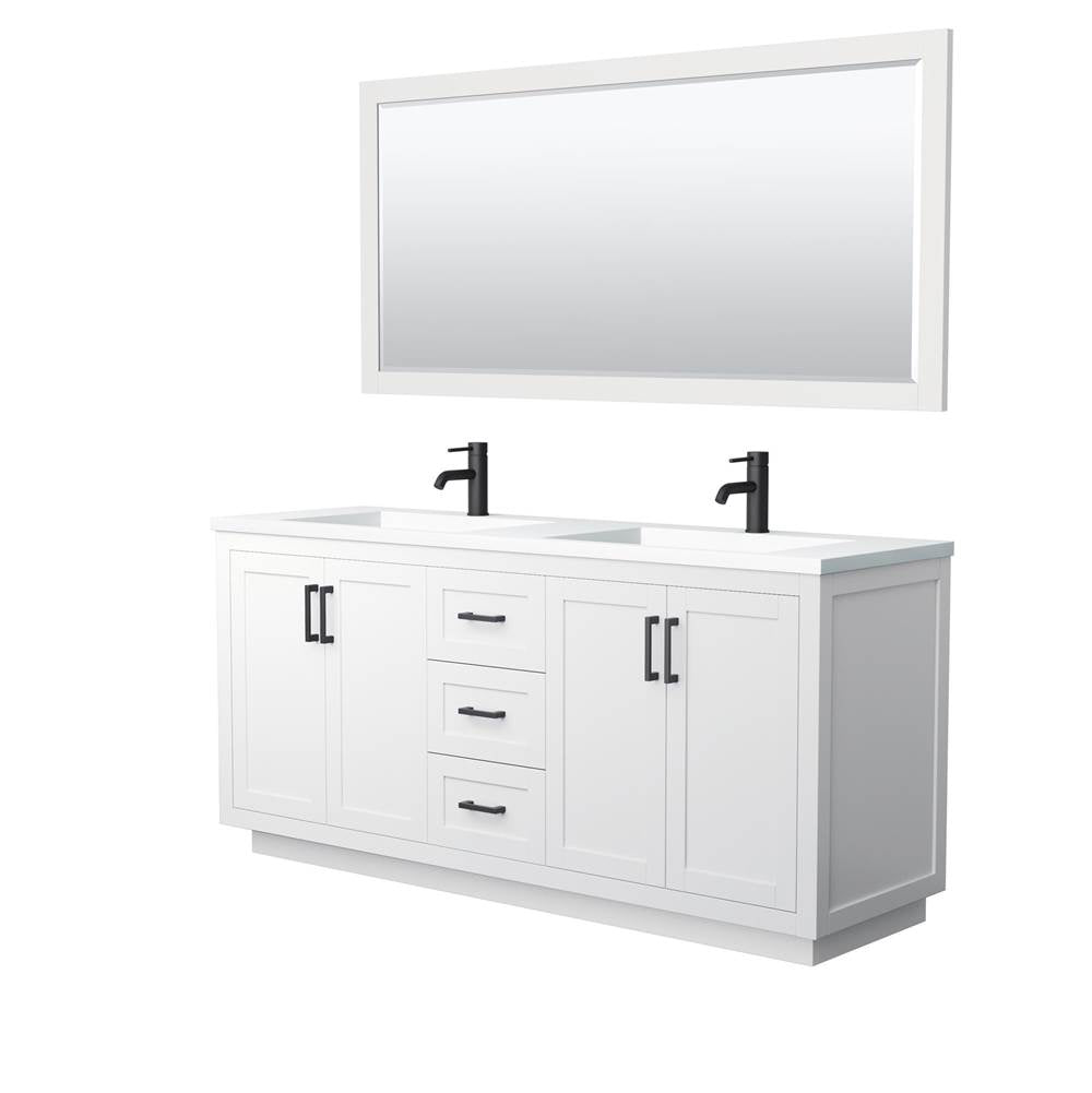 Wyndham Collection - Miranda 72 Inch Double Bathroom Vanity in White