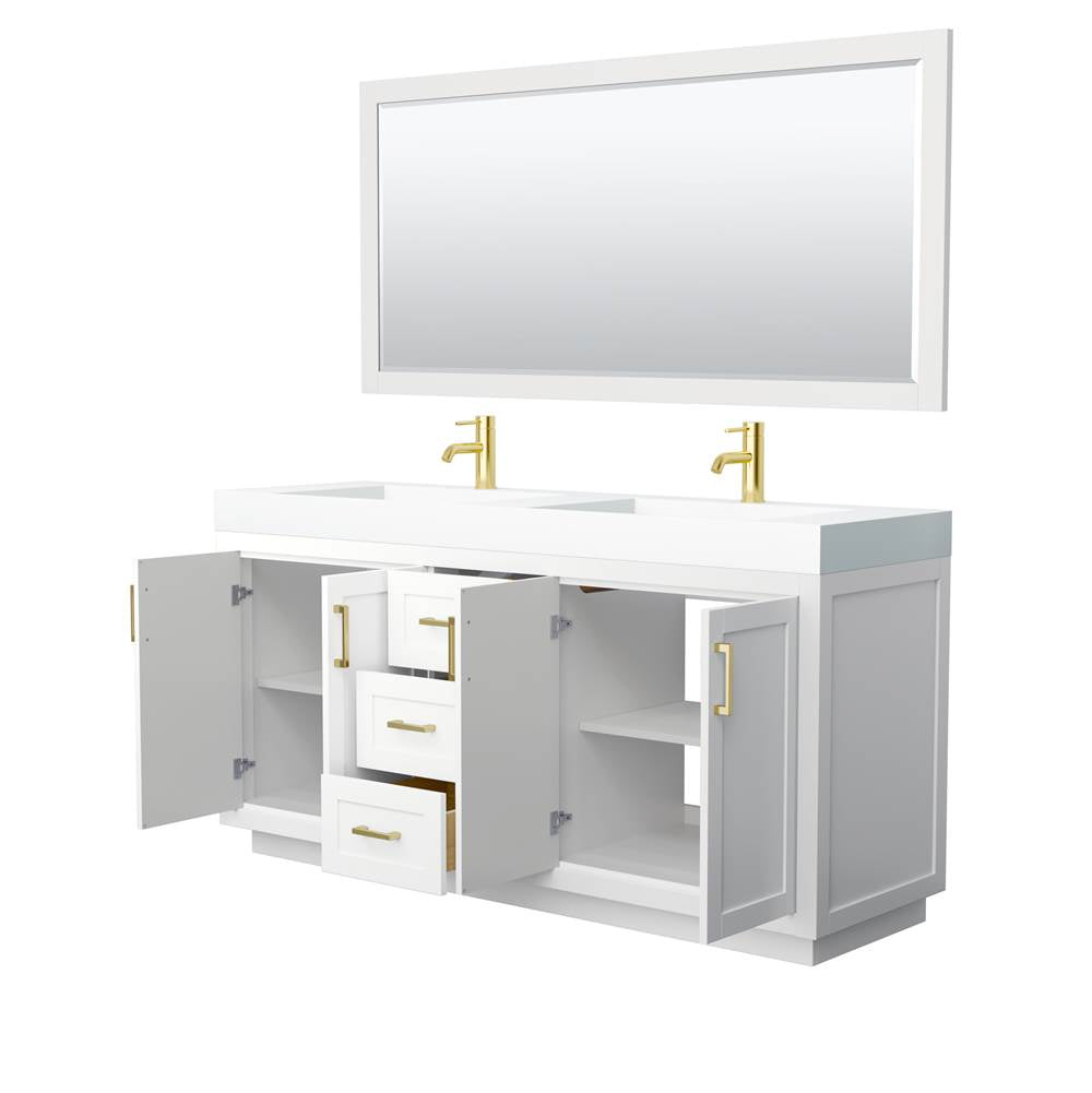 Miranda 72 Inch Double Bathroom Vanity in White