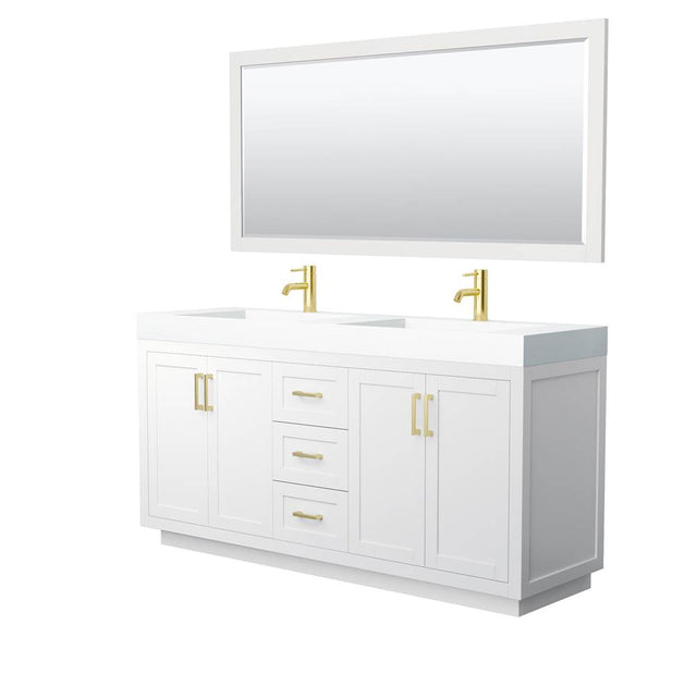 Wyndham Collection - Miranda 72 Inch Double Bathroom Vanity in White