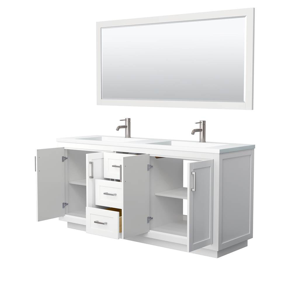 Miranda 72 Inch Double Bathroom Vanity in White
