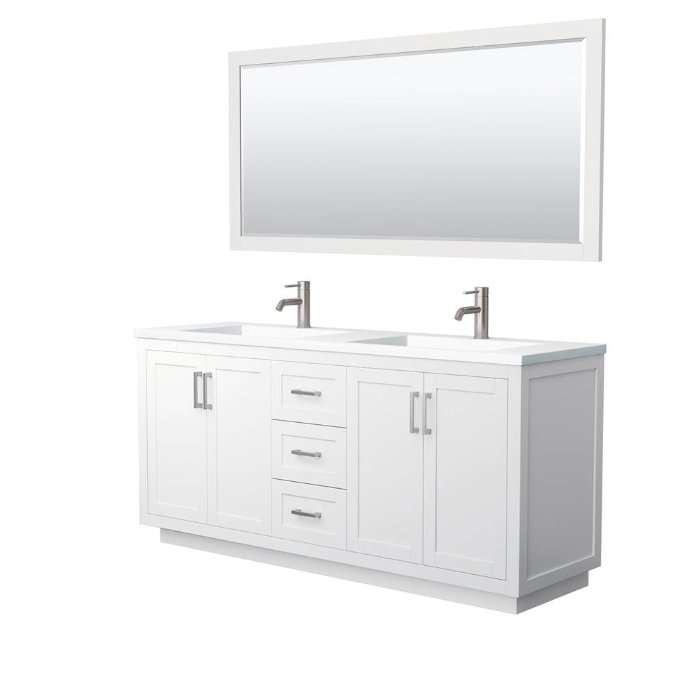 Wyndham Collection - Miranda 72 Inch Double Bathroom Vanity in White
