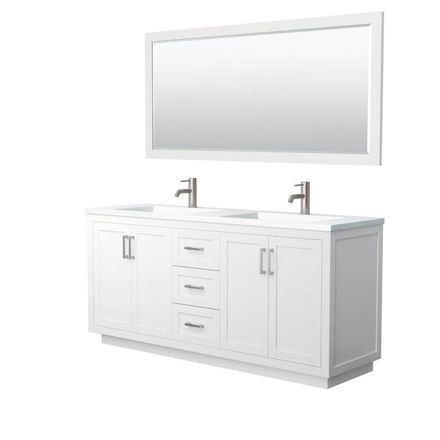 Wyndham Collection - Miranda 72 Inch Double Bathroom Vanity in White