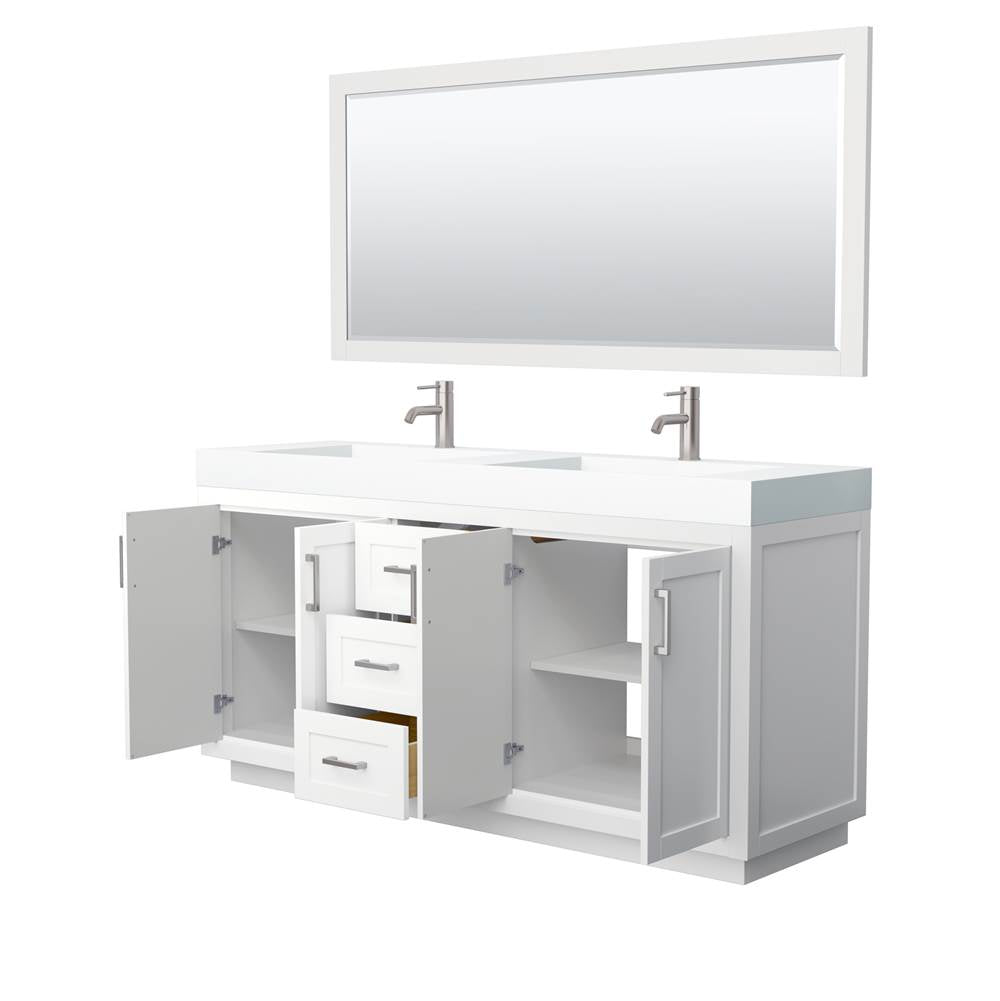 Miranda 72 Inch Double Bathroom Vanity in White