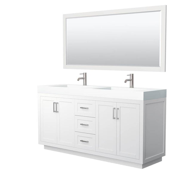 Wyndham Collection - Miranda 72 Inch Double Bathroom Vanity in White