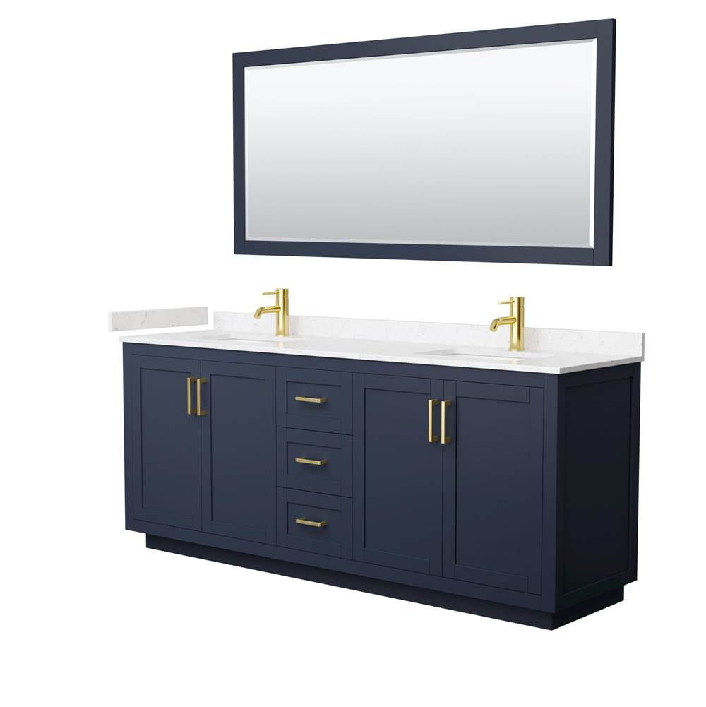 Wyndham Collection - Miranda 80 Inch Double Bathroom Vanity in Dark Blue