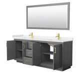 Miranda 80 Inch Double Bathroom Vanity in Dark Gray