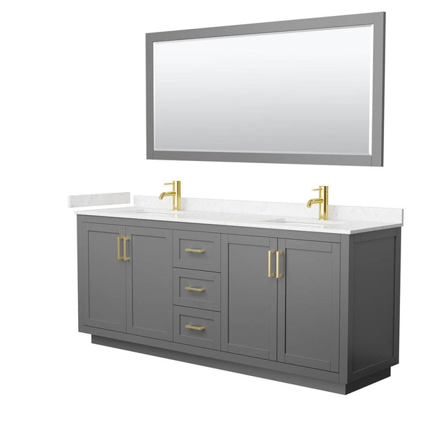 Wyndham Collection - Miranda 80 Inch Double Bathroom Vanity in Dark Gray