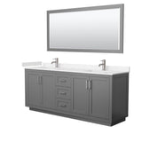 Wyndham Collection - Miranda 80 Inch Double Bathroom Vanity in Dark Gray