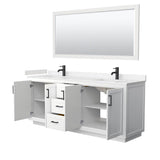 Miranda 80 Inch Double Bathroom Vanity in White