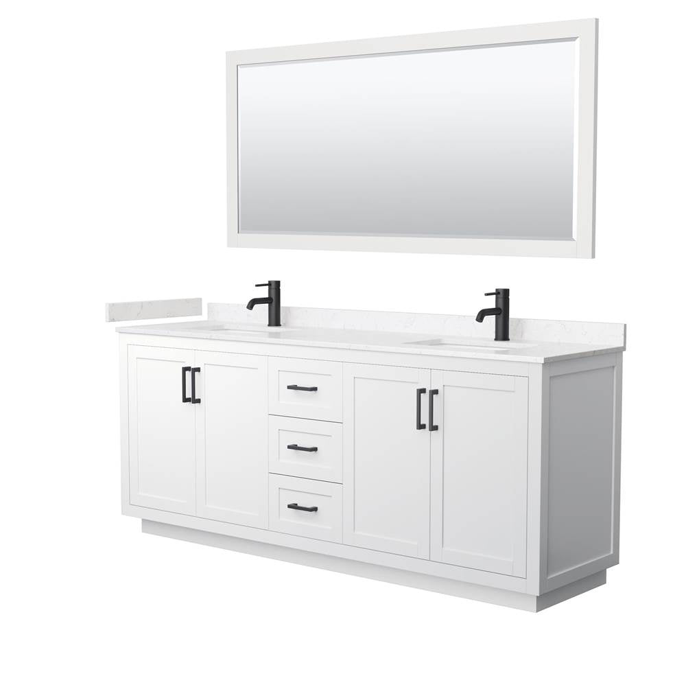 Wyndham Collection - Miranda 80 Inch Double Bathroom Vanity in White