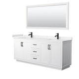 Wyndham Collection - Miranda 80 Inch Double Bathroom Vanity in White