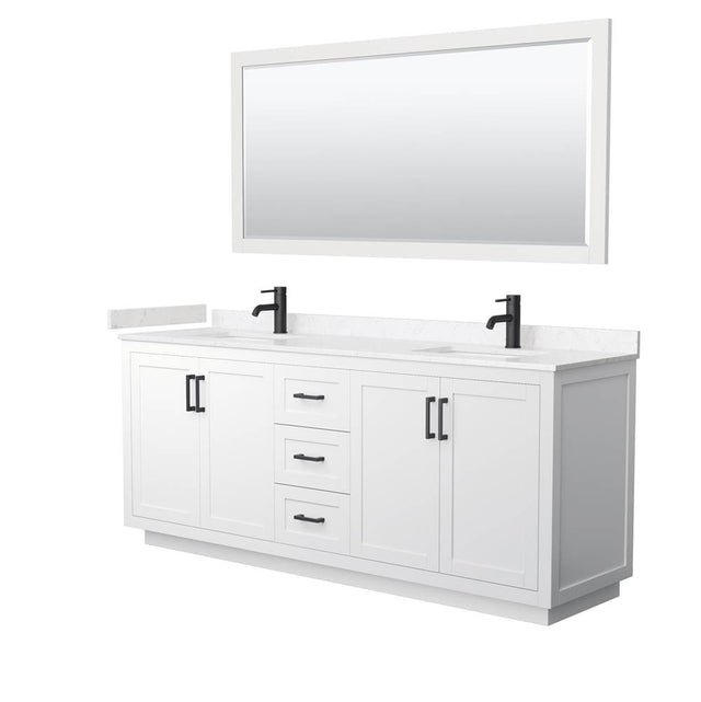 Wyndham Collection - Miranda 80 Inch Double Bathroom Vanity in White