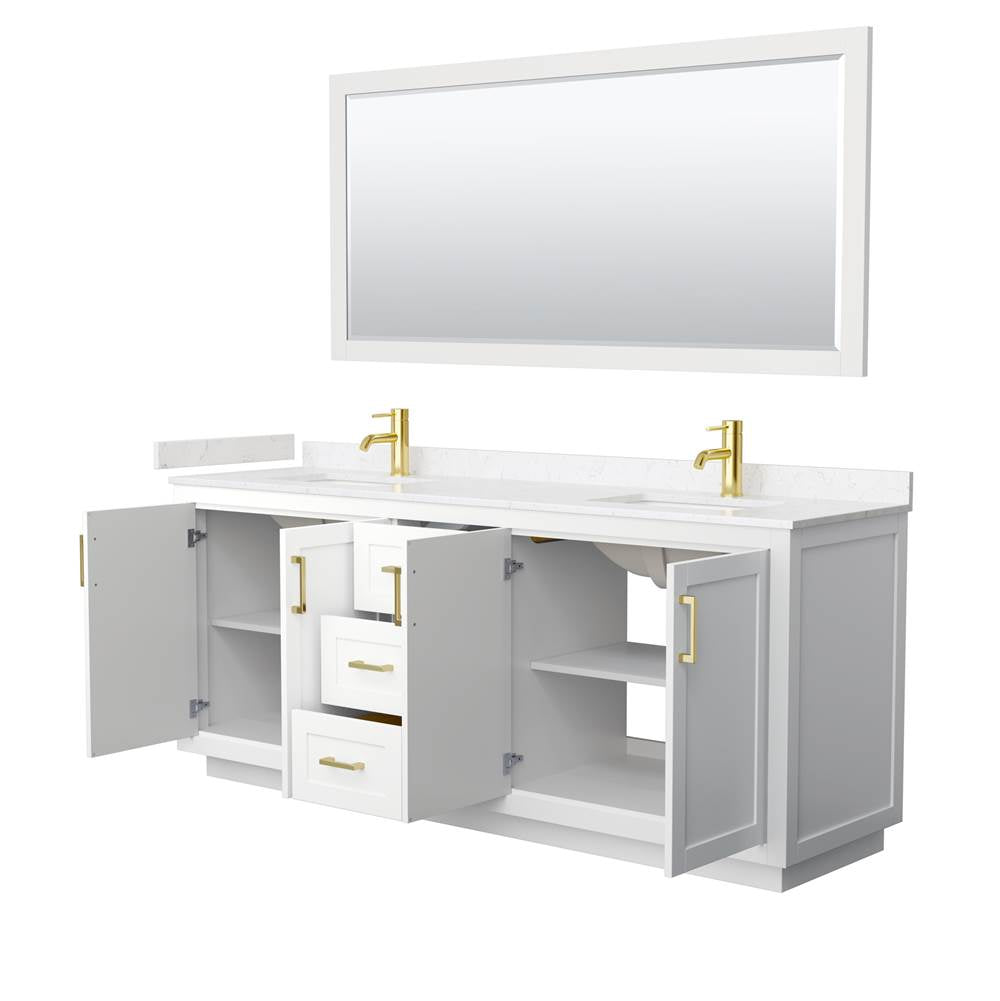 Miranda 80 Inch Double Bathroom Vanity in White