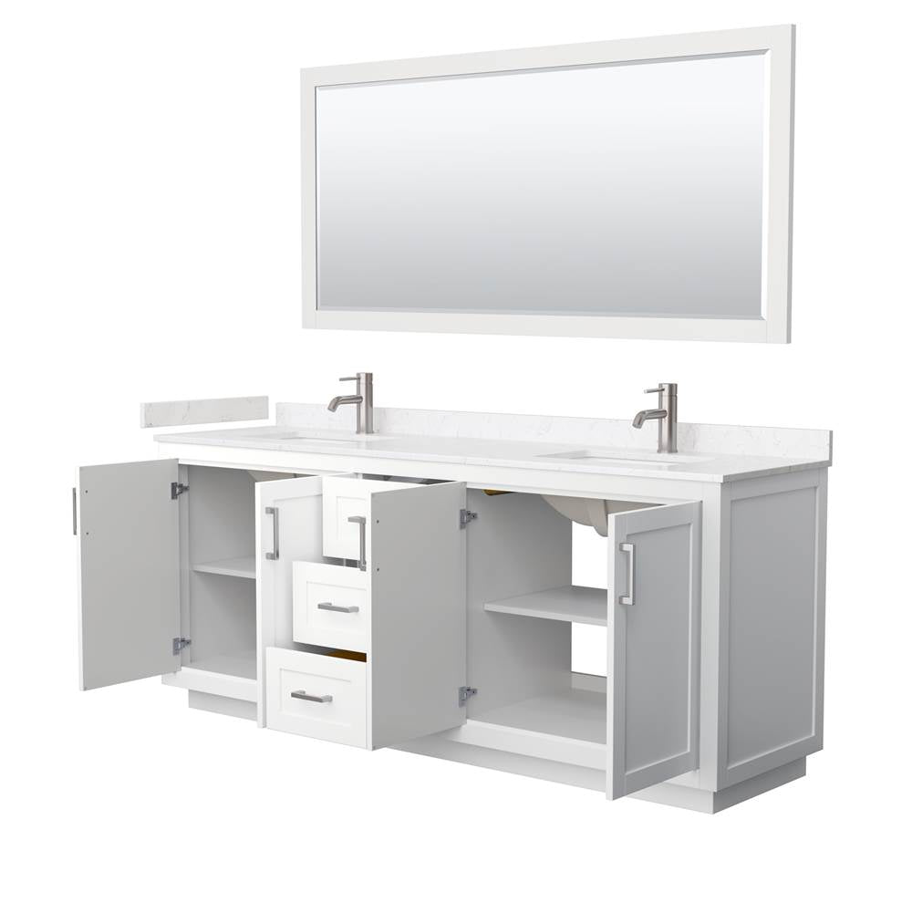 Miranda 80 Inch Double Bathroom Vanity in White