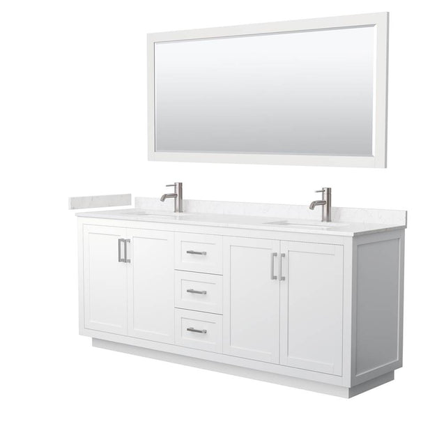 Wyndham Collection - Miranda 80 Inch Double Bathroom Vanity in White