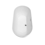 Melissa 60 Inch Freestanding Bathtub in White with Polished Chrome Drain and Overflow Trim