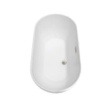 Melissa 60 Inch Freestanding Bathtub in White with Polished Chrome Drain and Overflow Trim