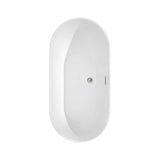 Melissa 60 Inch Freestanding Bathtub in White with Floor Mounted Faucet, Drain and Overflow Trim in Brushed Nickel