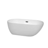 Wyndham Collection - Melissa 60 Inch Freestanding Bathtub in White with Matte Black Drain and Overflow Trim