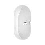 Melissa 60 Inch Freestanding Bathtub in White with Floor Mounted Faucet, Drain and Overflow Trim in Matte Black