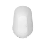 Melissa 60 Inch Freestanding Bathtub in White with Shiny White Trim and Floor Mounted Faucet in Brushed Gold