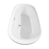 Melissa 65 Inch Freestanding Bathtub in White with Polished Chrome Drain and Overflow Trim