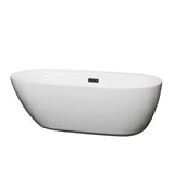 Wyndham Collection - Melissa 65 Inch Freestanding Bathtub in White with Matte Black Drain and Overflow Trim
