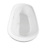Melissa 65 Inch Freestanding Bathtub in White with Shiny White Trim and Floor Mounted Faucet in Matte Black