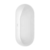 Melissa 65 Inch Freestanding Bathtub in White with Shiny White Trim and Floor Mounted Faucet in Matte Black
