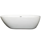 Melissa 71 Inch Freestanding Bathtub in White with Polished Chrome Drain and Overflow Trim