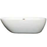 Melissa 71 Inch Freestanding Bathtub in White with Polished Chrome Drain and Overflow Trim