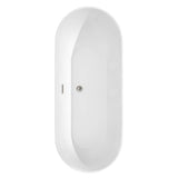 Melissa 71 Inch Freestanding Bathtub in White with Polished Chrome Drain and Overflow Trim