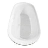 Melissa 71 Inch Freestanding Bathtub in White with Shiny White Trim and Floor Mounted Faucet in Matte Black