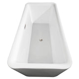 Emily 69 Inch Freestanding Bathtub in White with Polished Chrome Drain and Overflow Trim