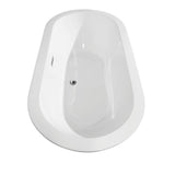 Soho 60 Inch Freestanding Bathtub in White with Polished Chrome Drain and Overflow Trim