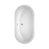 Soho 60 Inch Freestanding Bathtub in White with Polished Chrome Drain and Overflow Trim