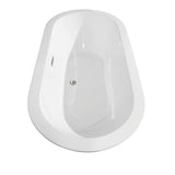 Soho 60 Inch Freestanding Bathtub in White with Polished Chrome Drain and Overflow Trim