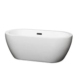 Wyndham Collection - Soho 60 Inch Freestanding Bathtub in White with Matte Black Drain and Overflow Trim
