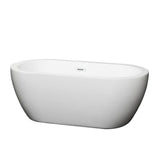 Wyndham Collection - Soho 60 Inch Freestanding Bathtub in White with Shiny White Drain and Overflow Trim