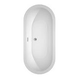 Soho 68 Inch Freestanding Bathtub in White with Polished Chrome Drain and Overflow Trim