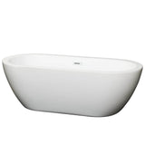 Wyndham Collection - Soho 68 Inch Freestanding Bathtub in White with Shiny White Drain and Overflow Trim