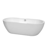 Wyndham Collection - Soho 72 Inch Freestanding Bathtub in White with Polished Chrome Drain and Overflow Trim - White With Polished Chrome