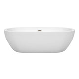 Soho 72 Inch Freestanding Bathtub in White with Polished Chrome Drain and Overflow Trim