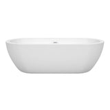 Soho 72 Inch Freestanding Bathtub in White with Shiny White Drain and Overflow Trim