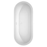 Soho 72 Inch Freestanding Bathtub in White with Shiny White Trim and Floor Mounted Faucet in Brushed Gold