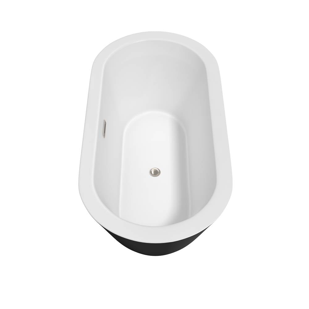 Mermaid 60 Inch Freestanding Bathtub in White with Polished Chrome Drain and Overflow Trim
