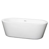 Wyndham Collection - Mermaid 67 Inch Freestanding Bathtub in White with Shiny White Drain and Overflow Trim