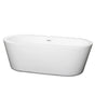 Wyndham Collection - Mermaid 67 Inch Freestanding Bathtub in White with Shiny White Drain and Overflow Trim