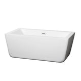 Wyndham Collection - Laura 59 Inch Freestanding Bathtub in White with Shiny White Drain and Overflow Trim